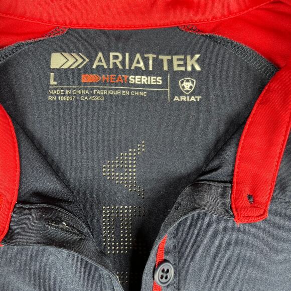 Ariat Shirt Womens Large Team Polo 3.0 USEF Pony Finals Tek USA Equestrian Blue - Picture 4 of 14